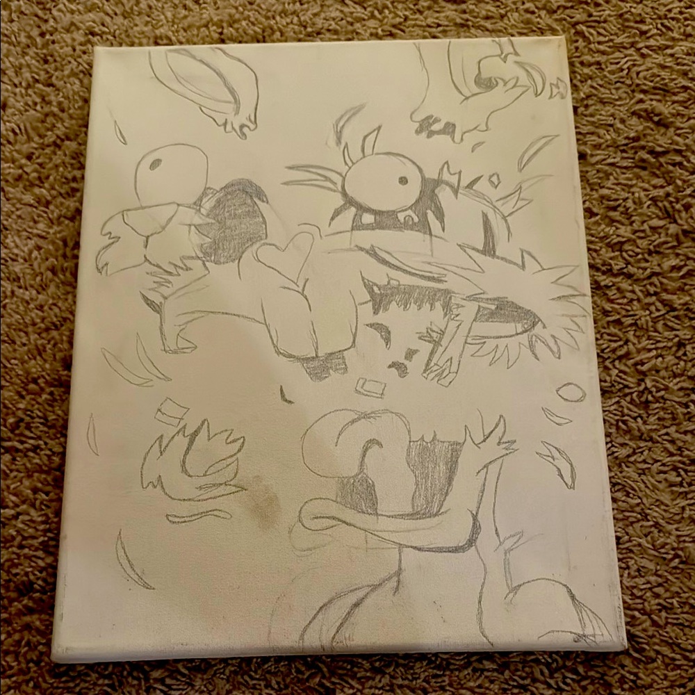 Abstract Sketch Canvas Art